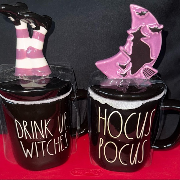 Rae Dunn Black and Pink Halloween Mugs Set - Picture 1 of 3